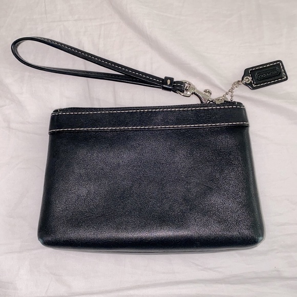 Coach- Black Genuine Leather Wristlet for sale - Picture 2 of 4